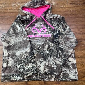 Realtree Women's Camo Performance Fleece Hoodie - Pink Accents - XXL